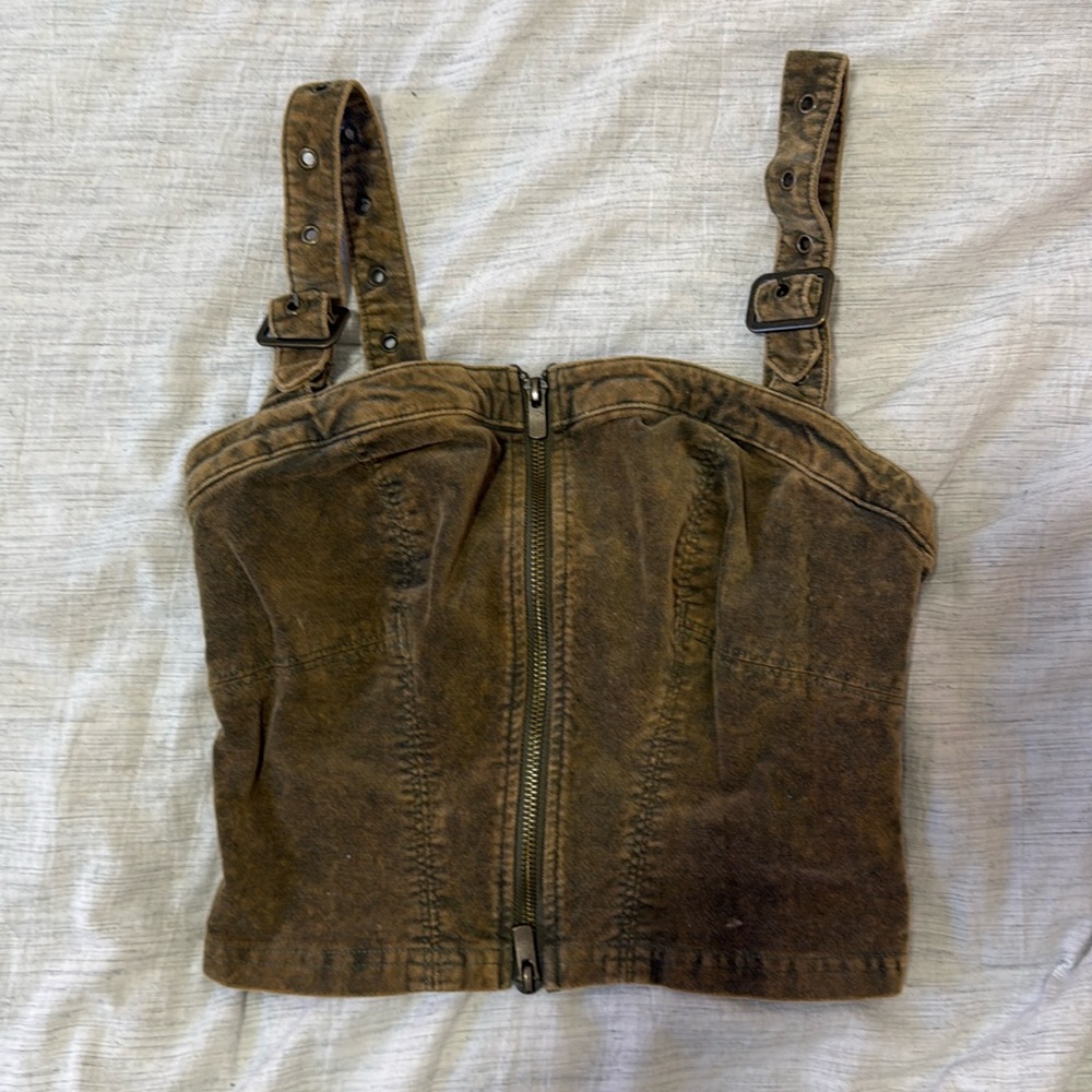 Brown Denim Going Out Top